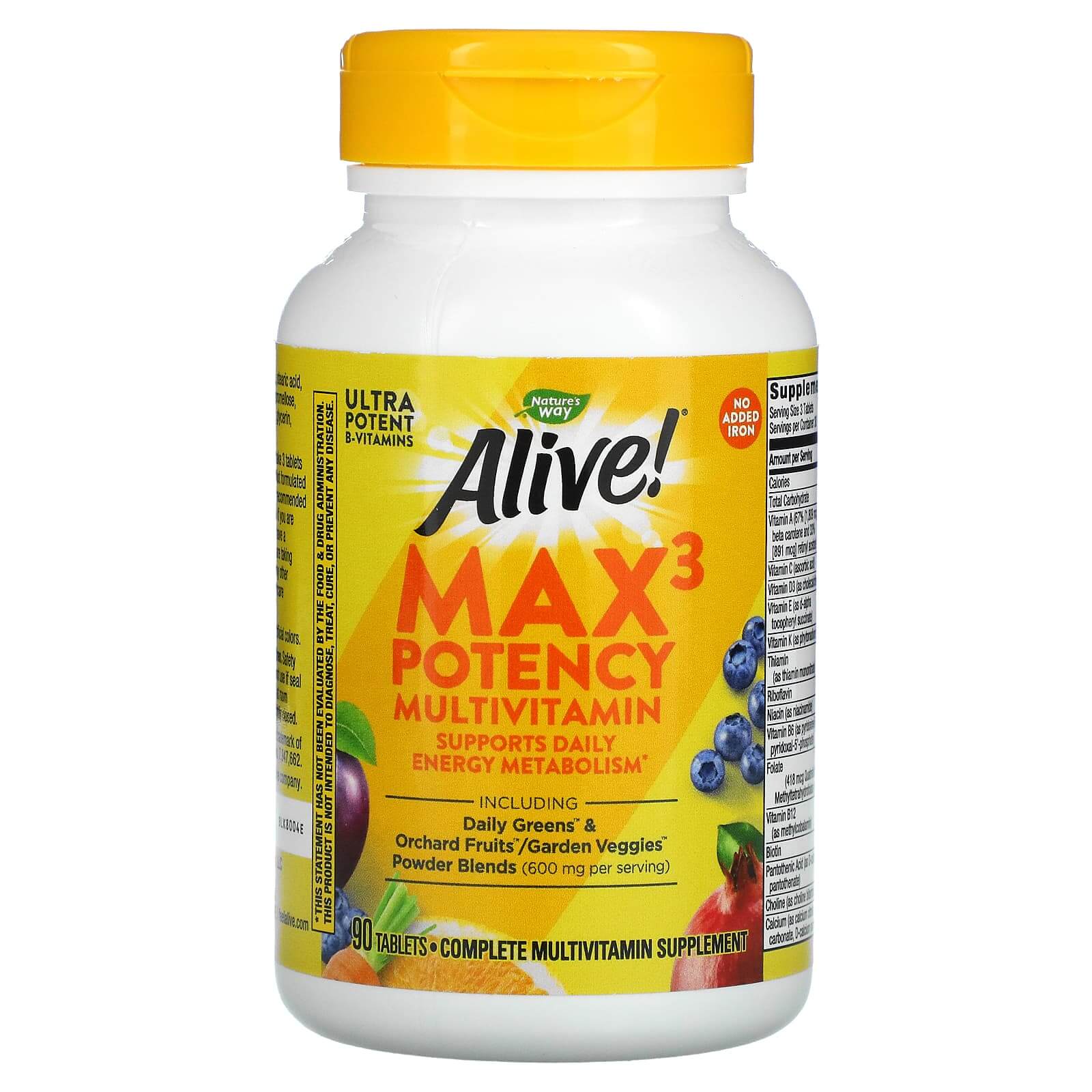 Мультивитамины Max3 Potency без добавления железа 90 таблеток, Nature's Way nature s way alive max3 potency мультивитамины повышенной эффективности без добавления железа 60 таблеток