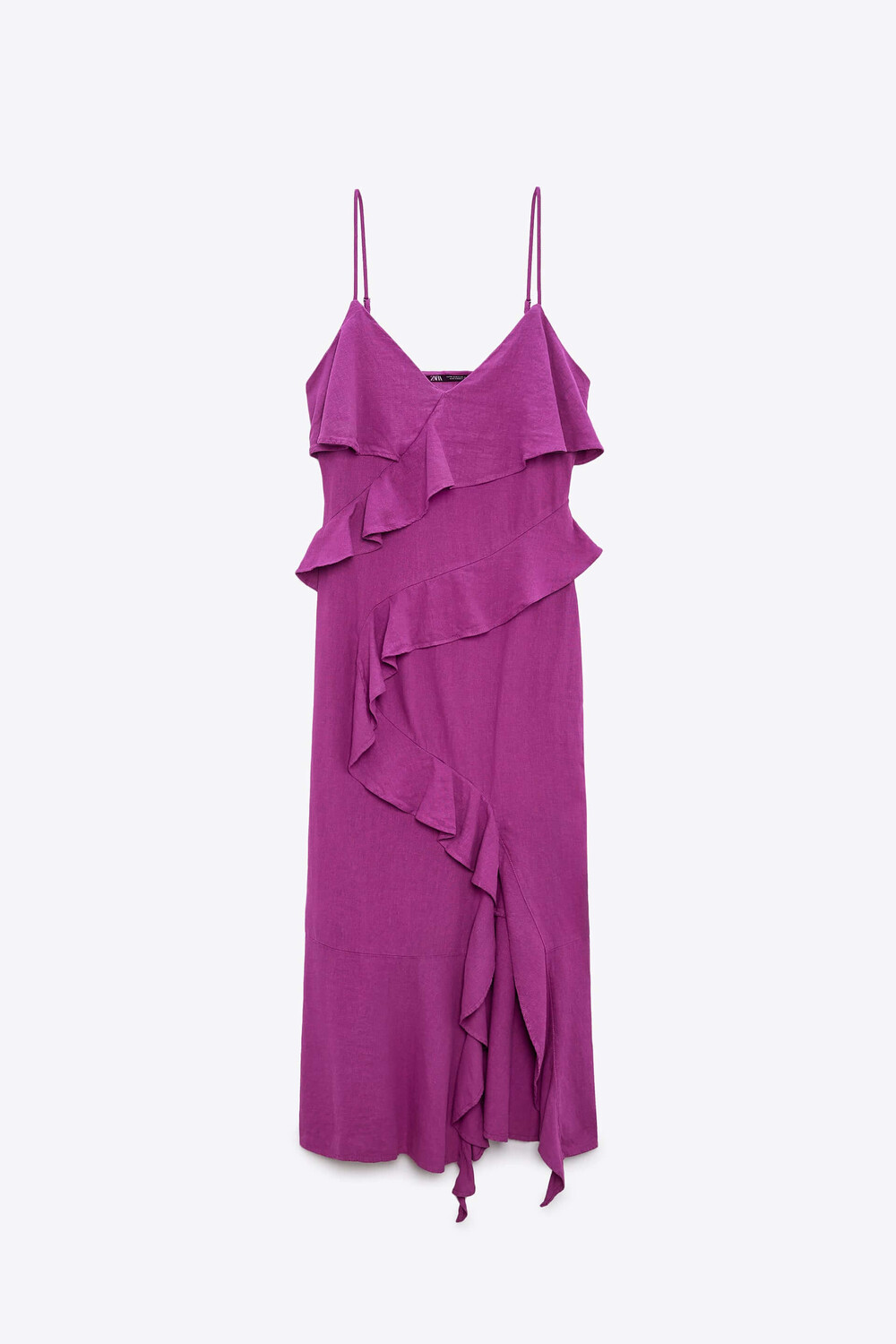 

Платье-комбинация Zara Ruffled Slip, лиловый