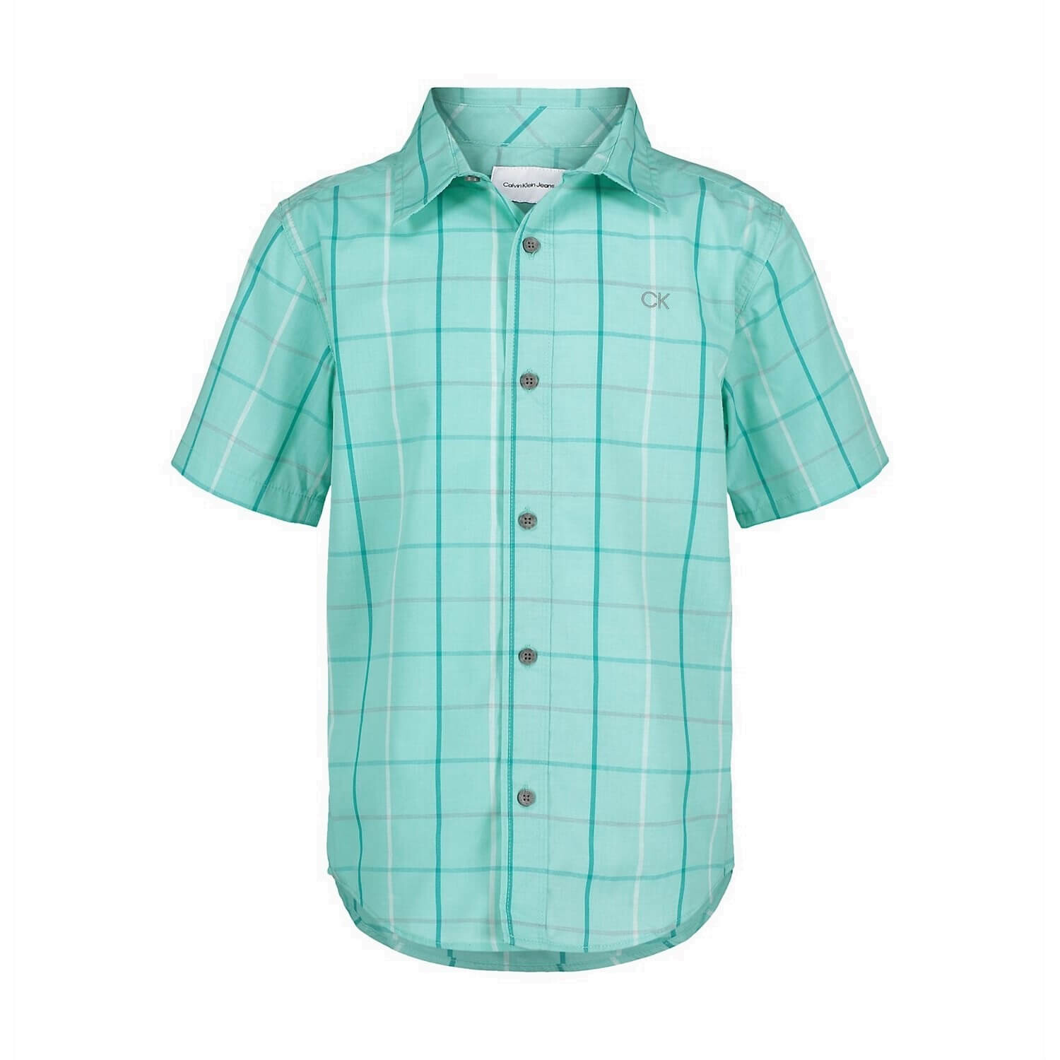 

Клетчатая рубашка для мальчиков Calvin Klein Windowpane Short Sleeve, голубой