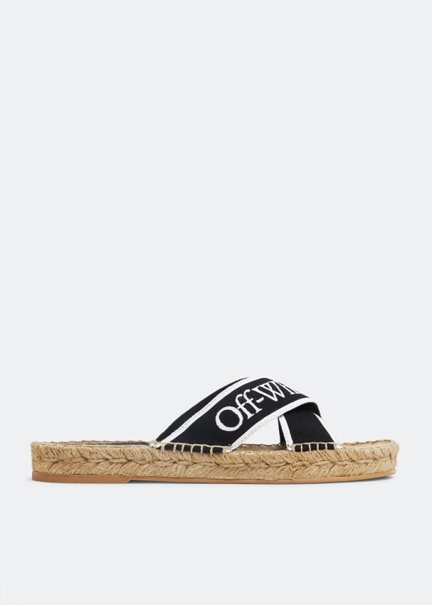 

Сандалии OFF-WHITE Bookish Criss-Cross espadrille sandals, черный