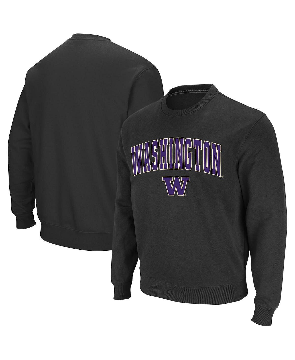 

Мужская темно-серая толстовка washington huskies arch & logo с круглым вырезом Colosseum, мульти