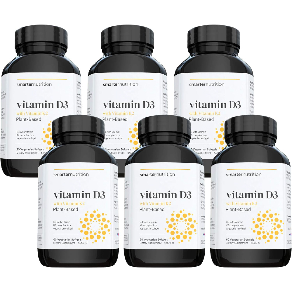 Витамин D3 и K2 Smarternutrition, 5000 МЕ, 6x60 шт.