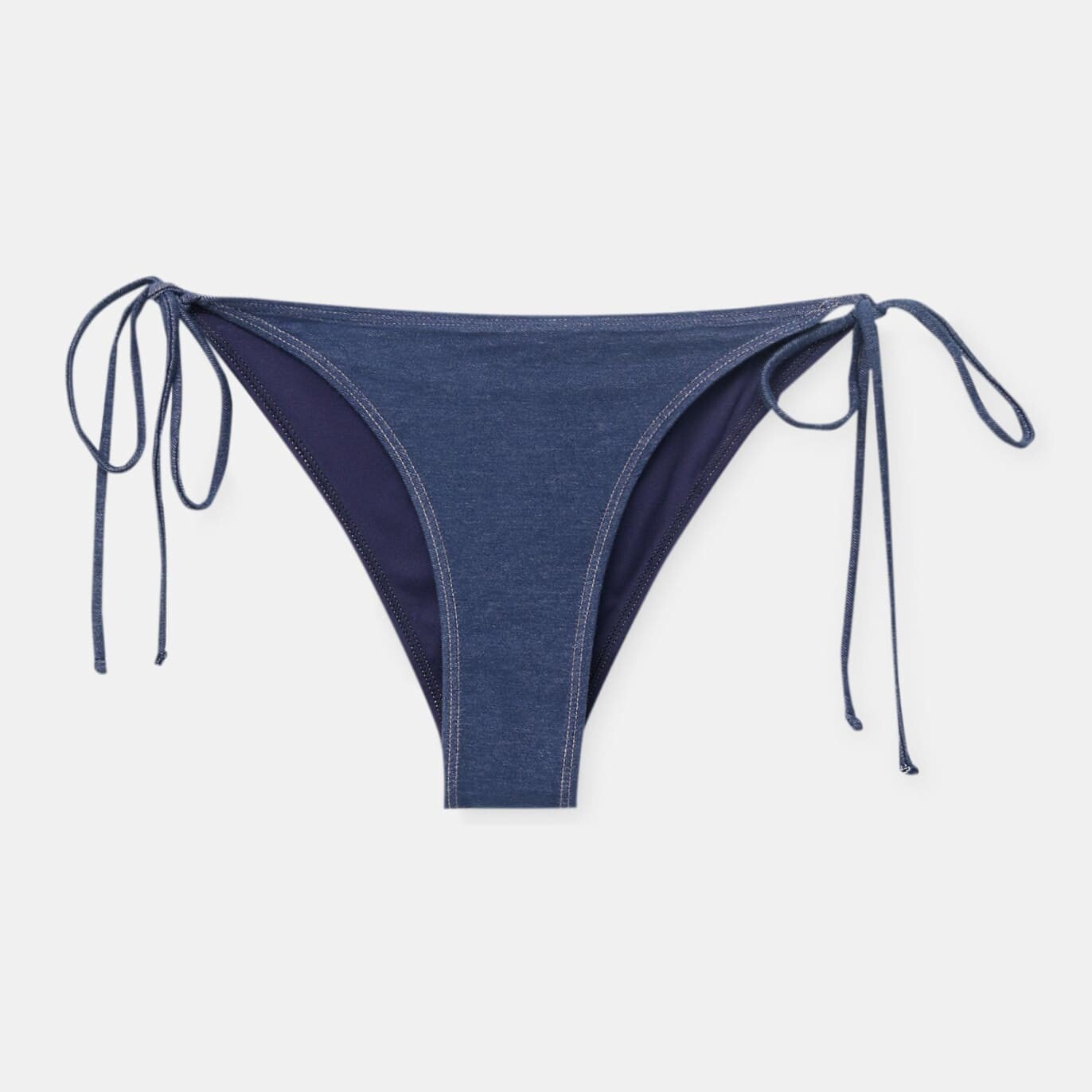 

Плавки Pull&Bear Denim Print Bikini, синий