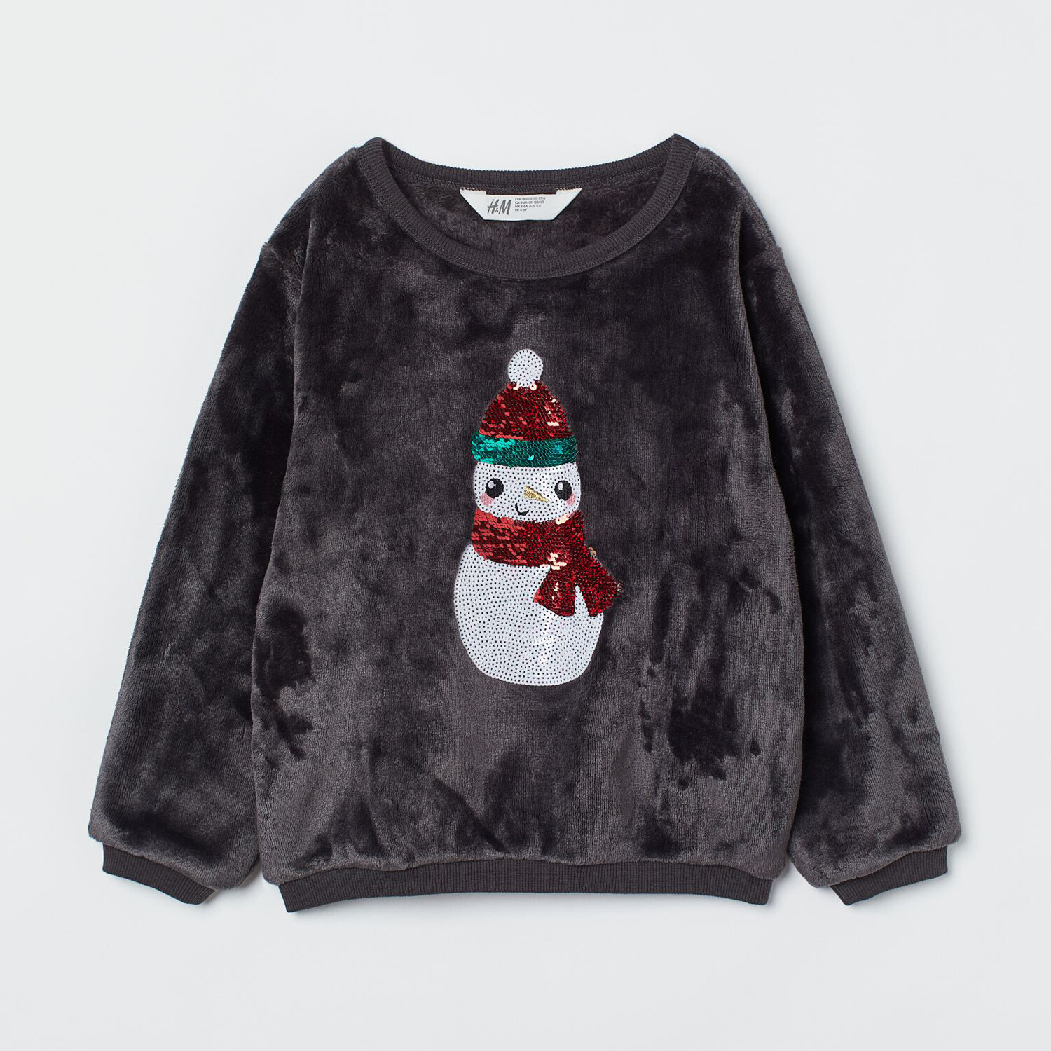 

Толстовка с дизайнерским рисунком H&M Snowman, темно-серый/красный/белый