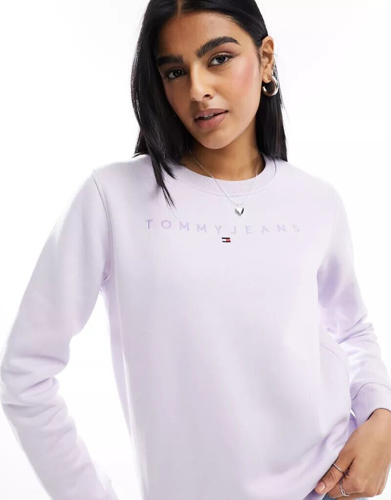 

Светло-фиолетовый свитшот с круглым вырезом Tommy Jeans