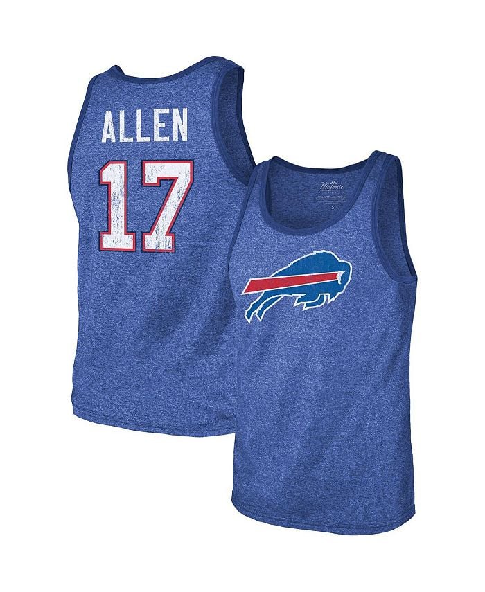 

Мужские нитки Josh Allen Royal Buffalo Bills Name & Майка из три-смеси Number Majestic, синий