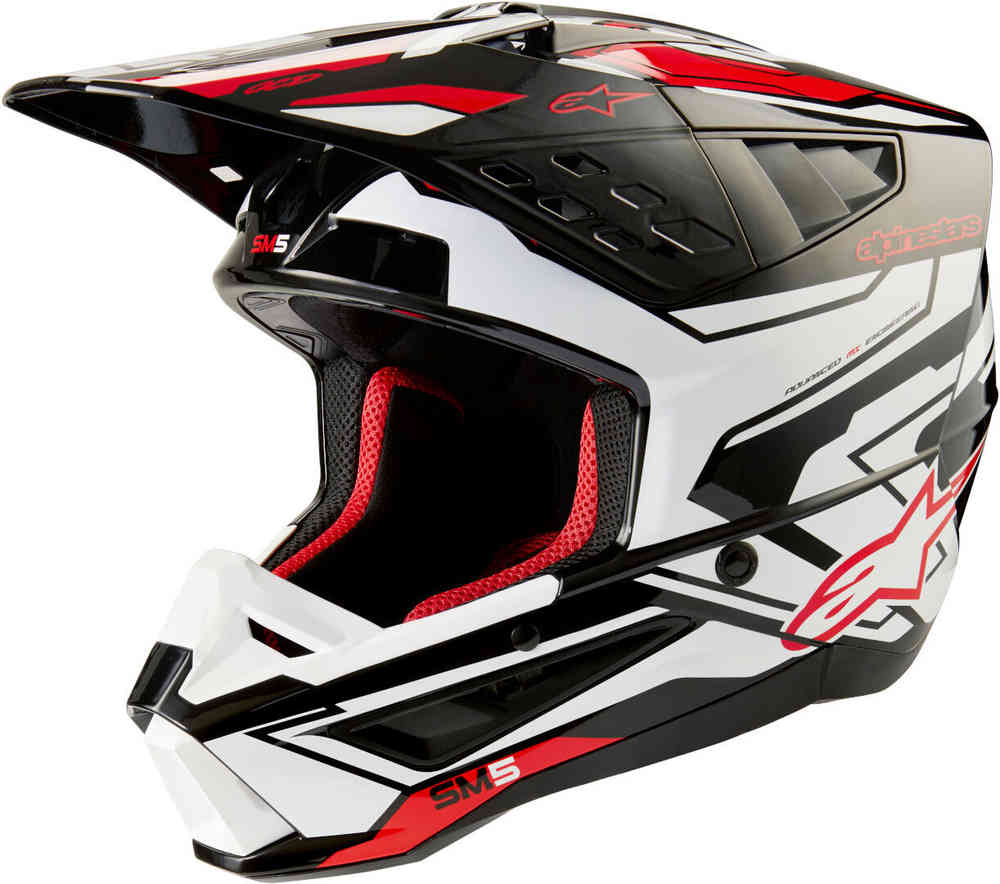 цена S-M5 Action 2 2024 Шлем для мотокросса Alpinestars, черный/белый/красный
