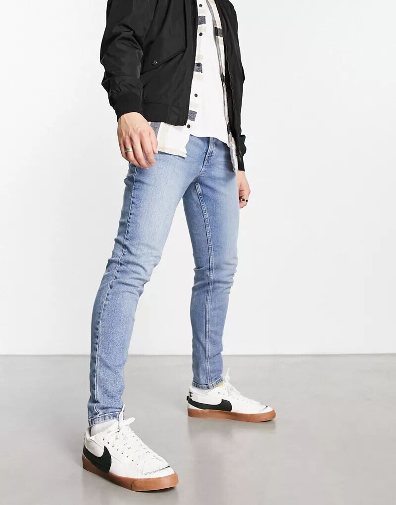 

Выцветшие синие джинсы скинни New Look