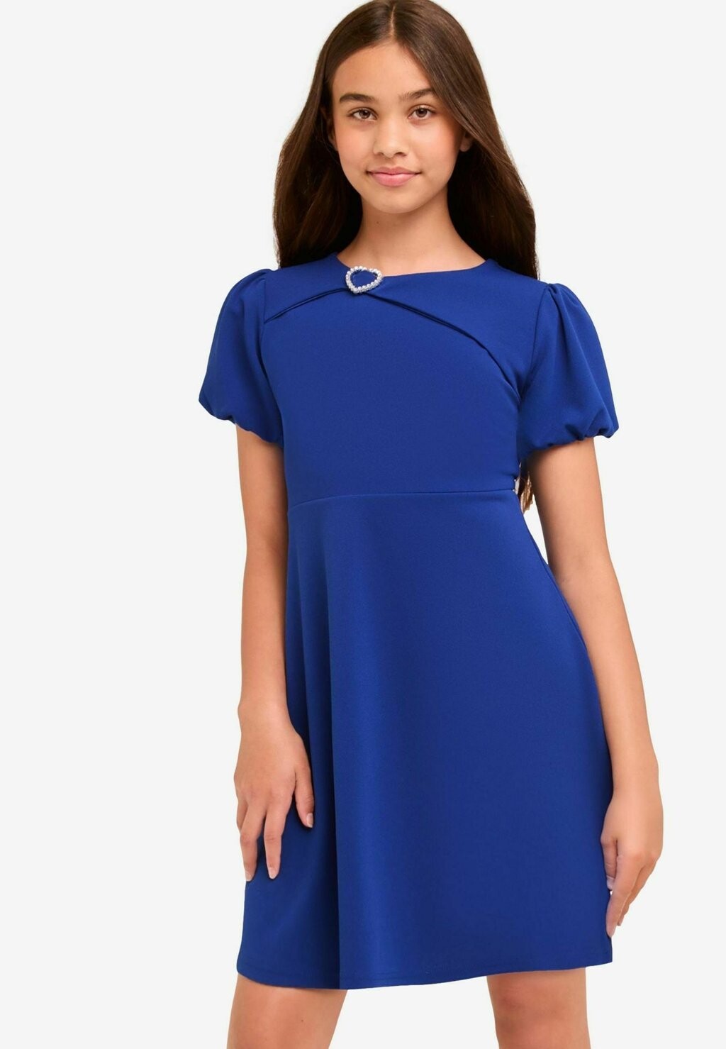 

Повседневное платье HEART TRIM PUFF SLEEVE REGULAR FIT Lipsy, синий