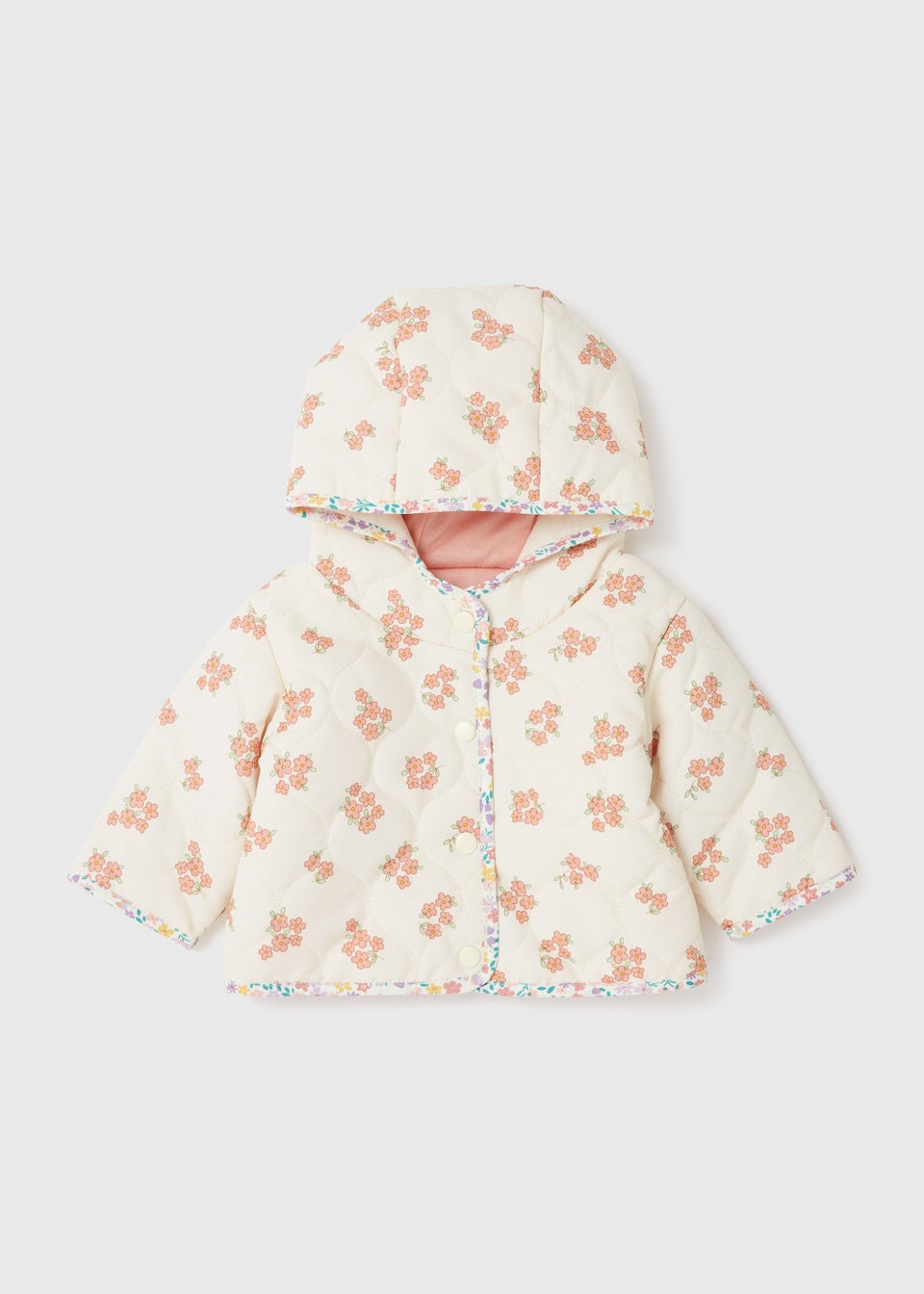 Стеганая куртка с капюшоном цвета экрю для девочек (для новорожденных – 23 мес.), бежевый цена и фото
