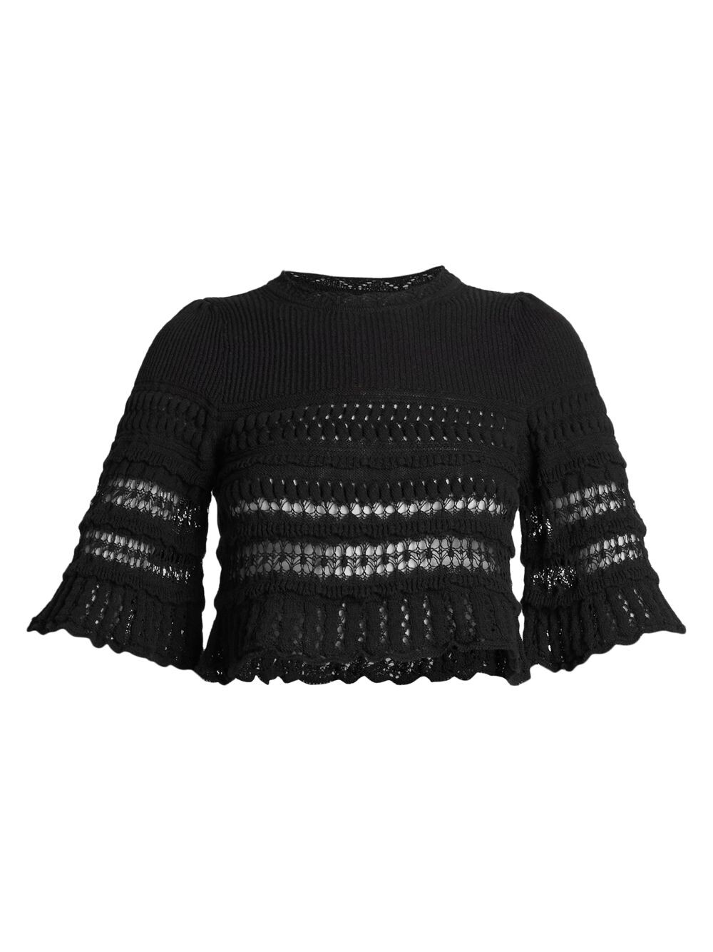 

Укороченный топ Frizy крючком Isabel Marant Étoile, черный