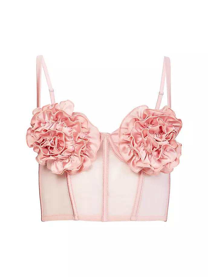 

Укороченное бюстье Fleur du Mal x Marilyn Monroe с чашечками роз Fleur Du Mal, цвет pink lady