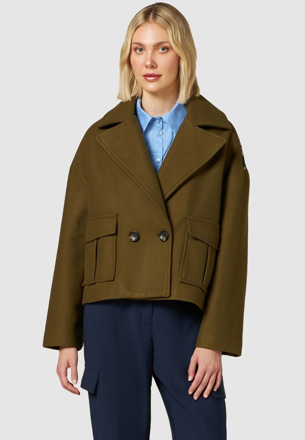 

Блейзер With Jacquard Detail Oltre, зеленый