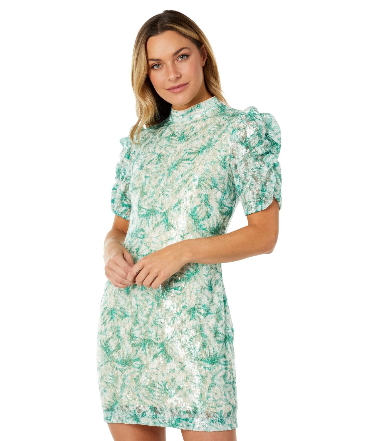 

Платье ONE33 Social, Palm Puff Sleeve Dress