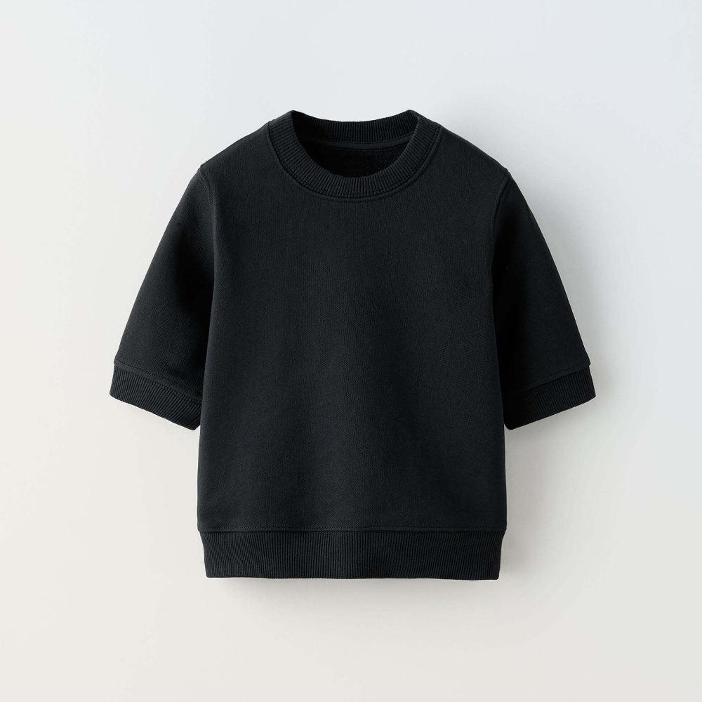 Свитшот Zara Short Sleeve, черный футболка zara short sleeve черный