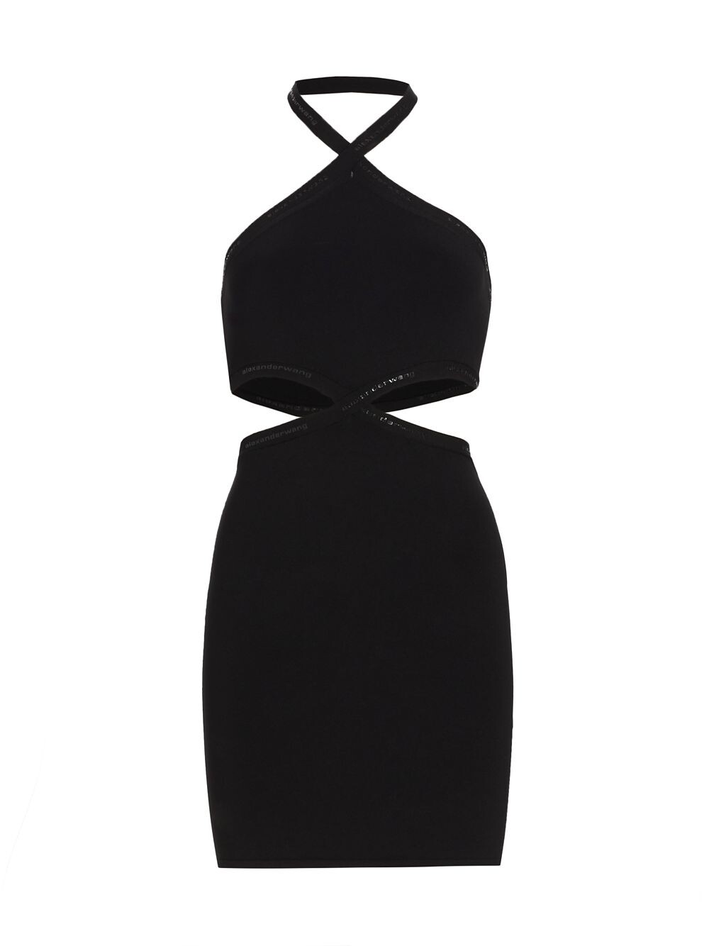 

Мини-платье Criss Cross с лямкой на шее alexanderwang.t, черный