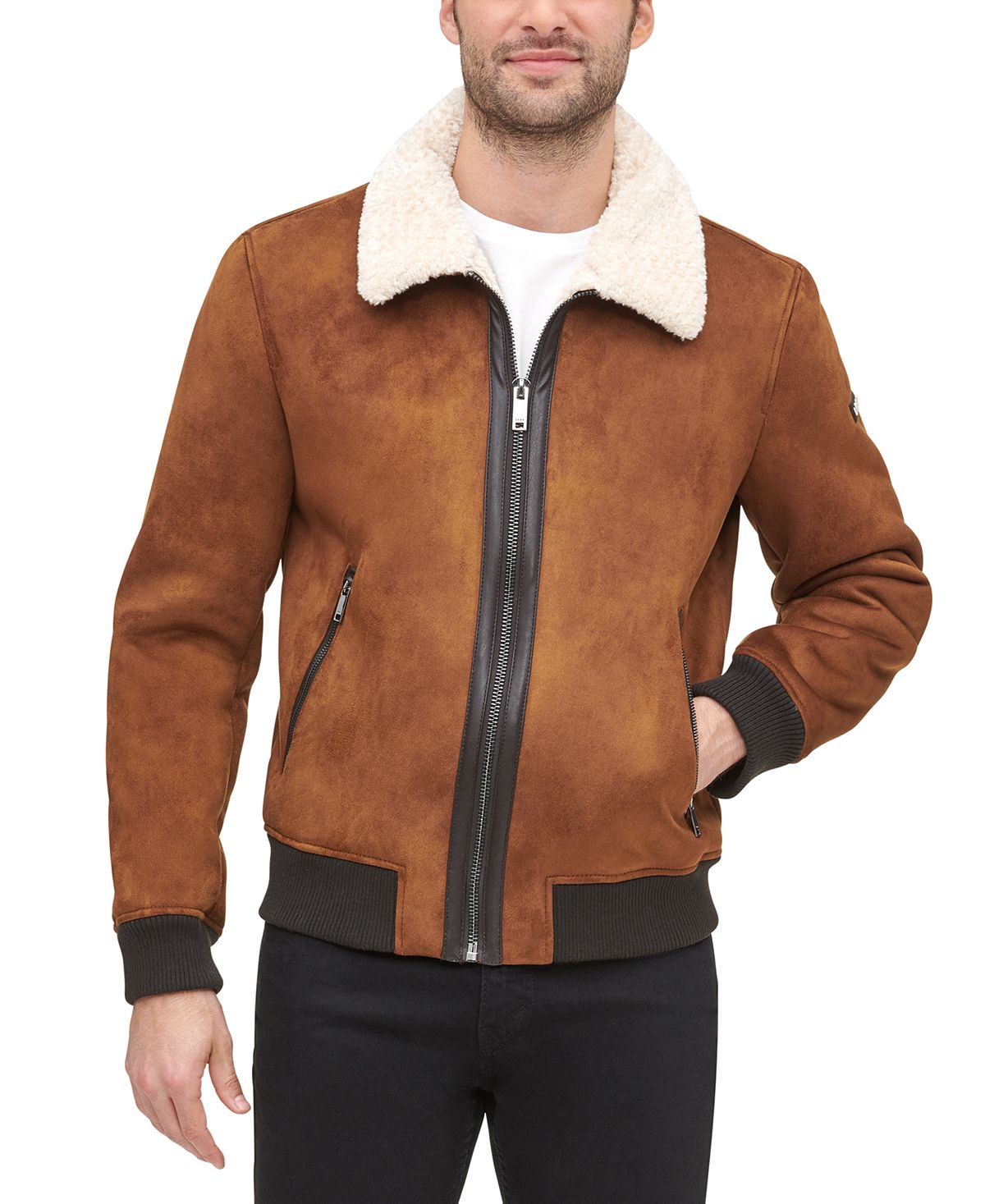 Faux Shearling Bomber Jacket