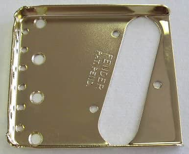 Пластина для бриджа Fender Gold American Vintage Telecaster с винтами США 0053683000 AVRI Telecaster Bridge Plate GOLD 005-3683-000 - фото