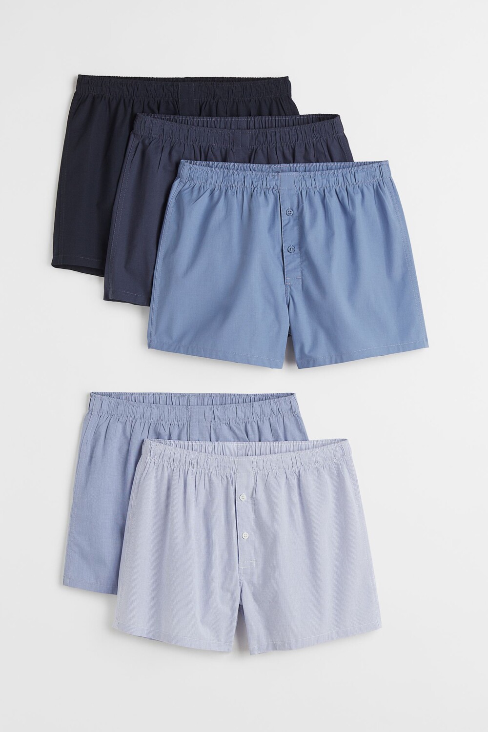 

Набор трусов, 5 штук, H&M Woven Cotton Boxer, голубой