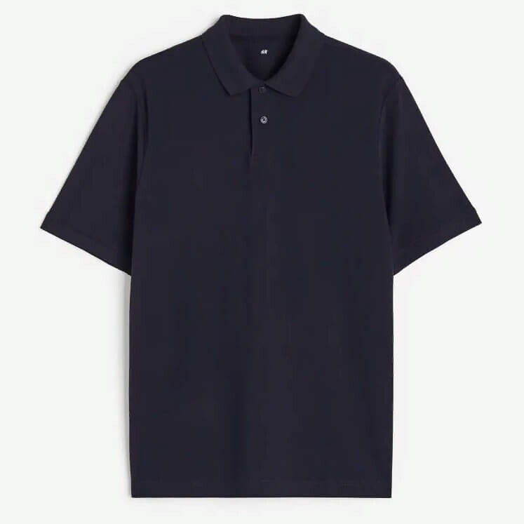 

Футболка поло H&M Regular Fit Cotton, темно-синий