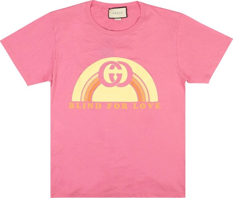 

Футболка Gucci Interlocking G Logo Blind For Love T-Shirt Pink, розовый