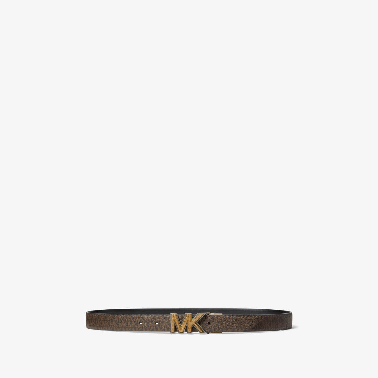 

Ремень Michael Michael Kors Reversible Logo and Leather Skinny, коричневый/ черный