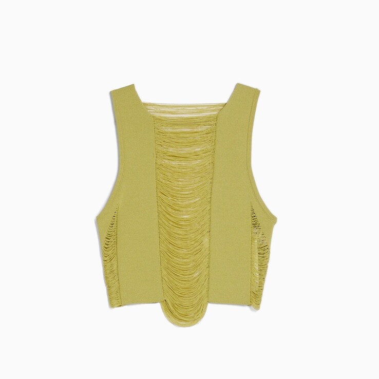 

Топ Bershka Open Knit, хаки