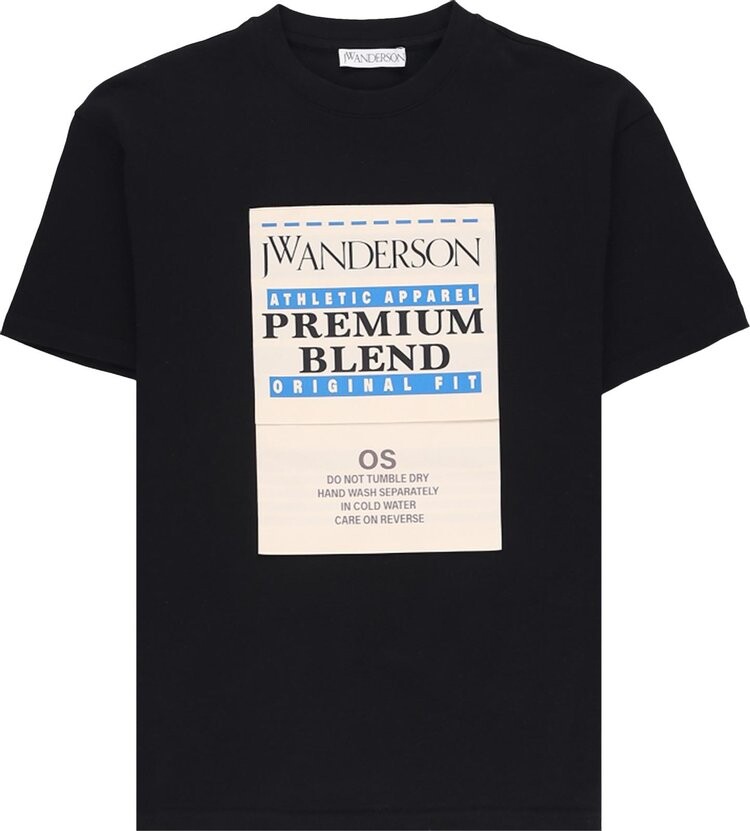

Футболка JW Anderson Classic Fit Care Label T-Shirt 'Black', черный