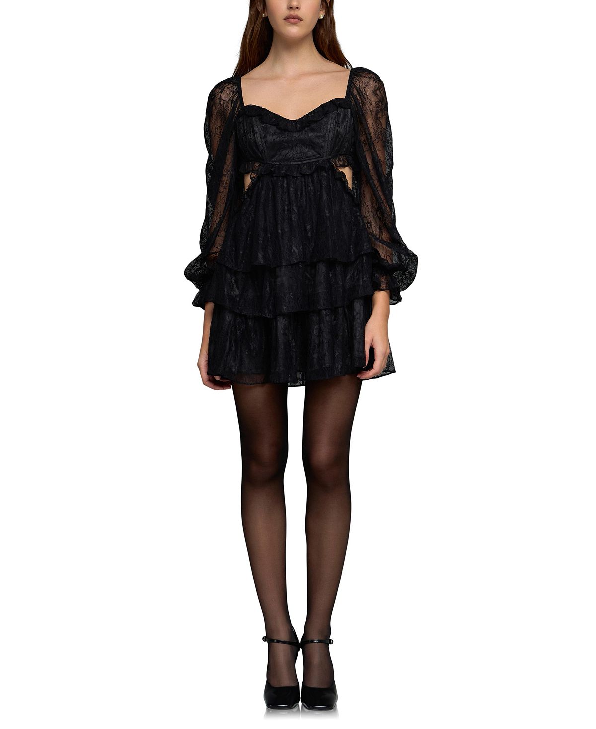 Женское кружевное мини-платье endless rose, черный