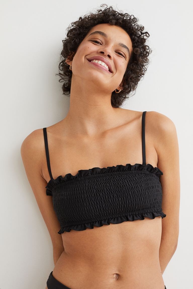 

Присборенный лиф бикини-бандо H&M, черный