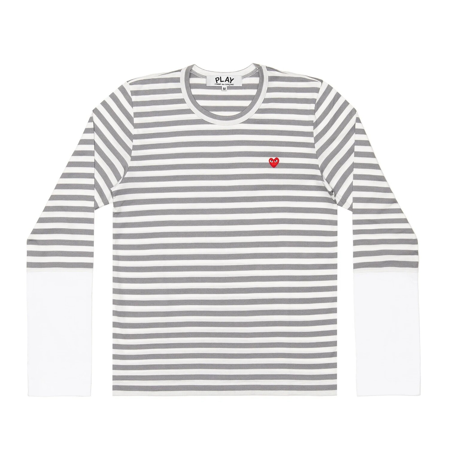

Свитшот Comme des Garçons PLAY Small Heart Striped, белый/серый