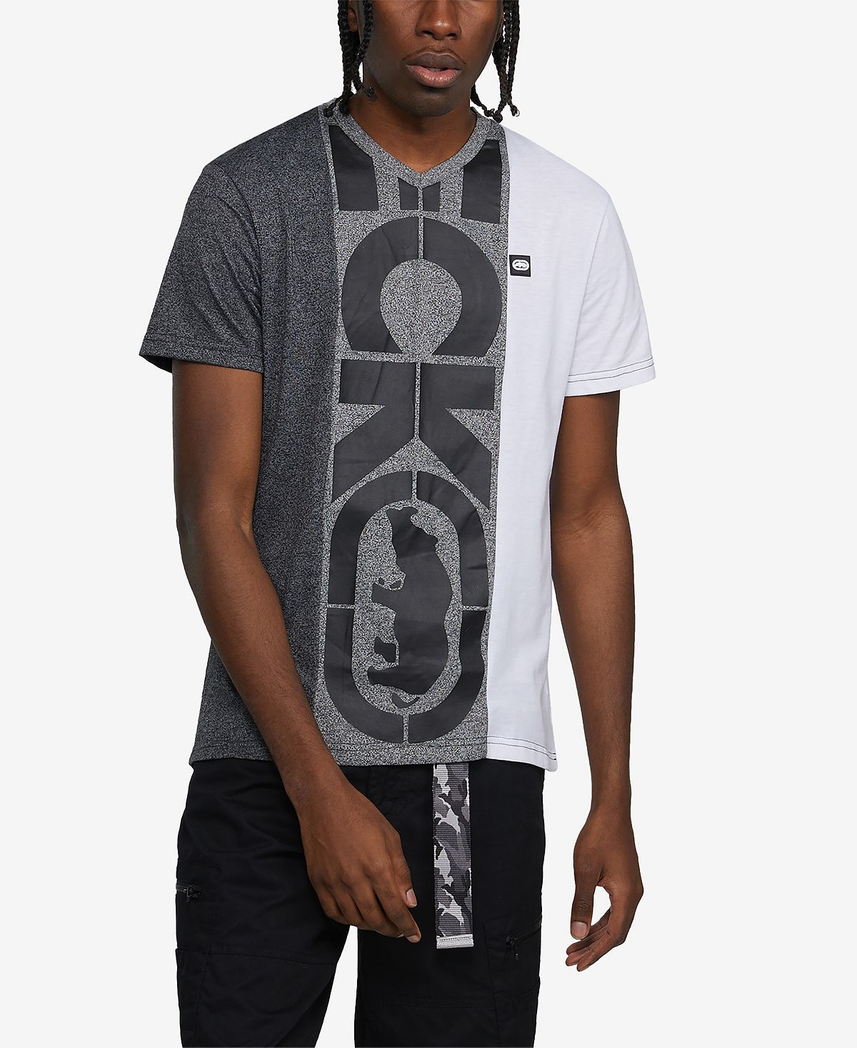 цена Мужская футболка с коротким рукавом и центральным репсом с v-образным вырезом Ecko Unltd, мульти