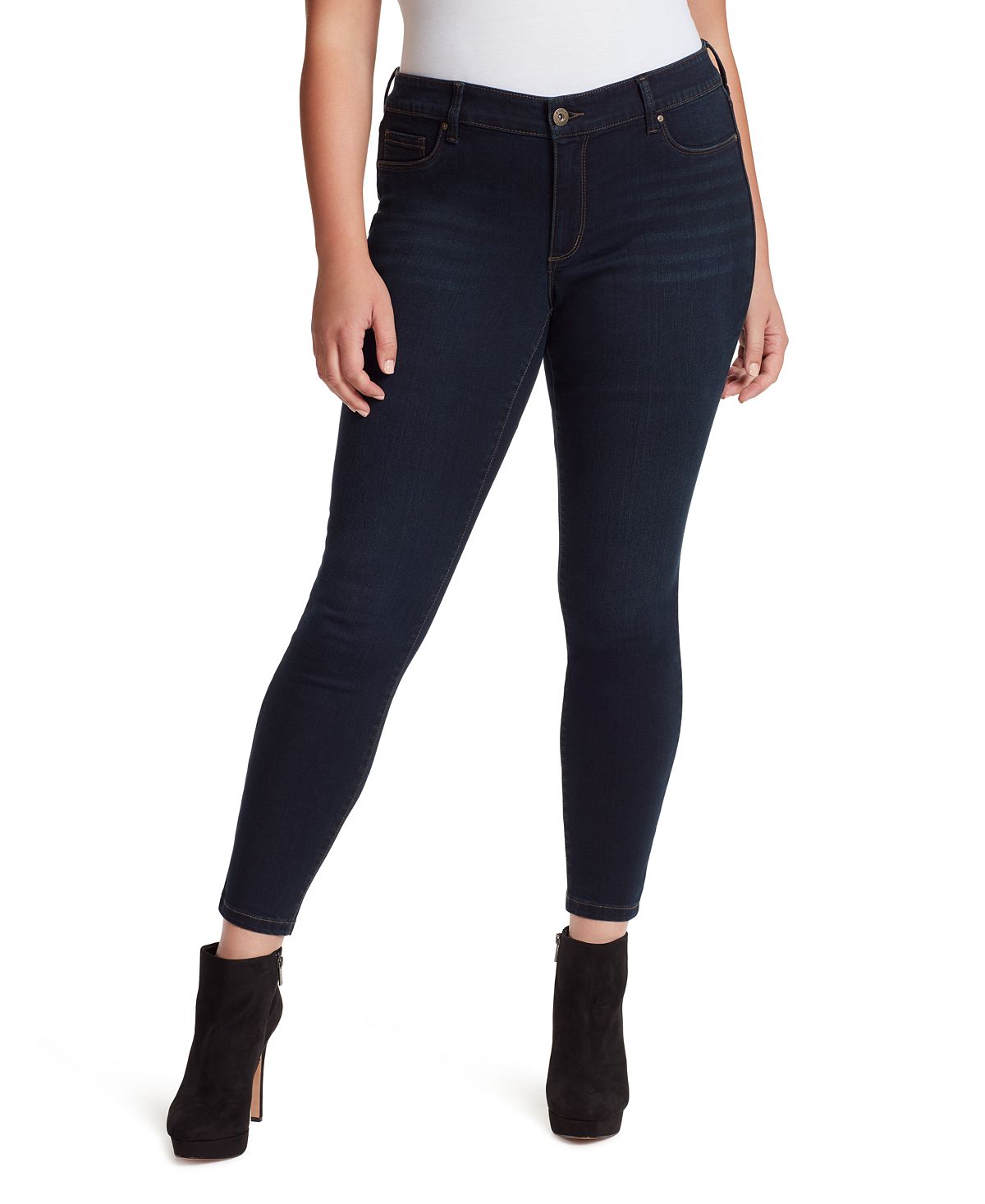 Модные джинсы большого размера kiss me super-skinny Jessica Simpson, мульти суперузкие укороченные джинсы голубой