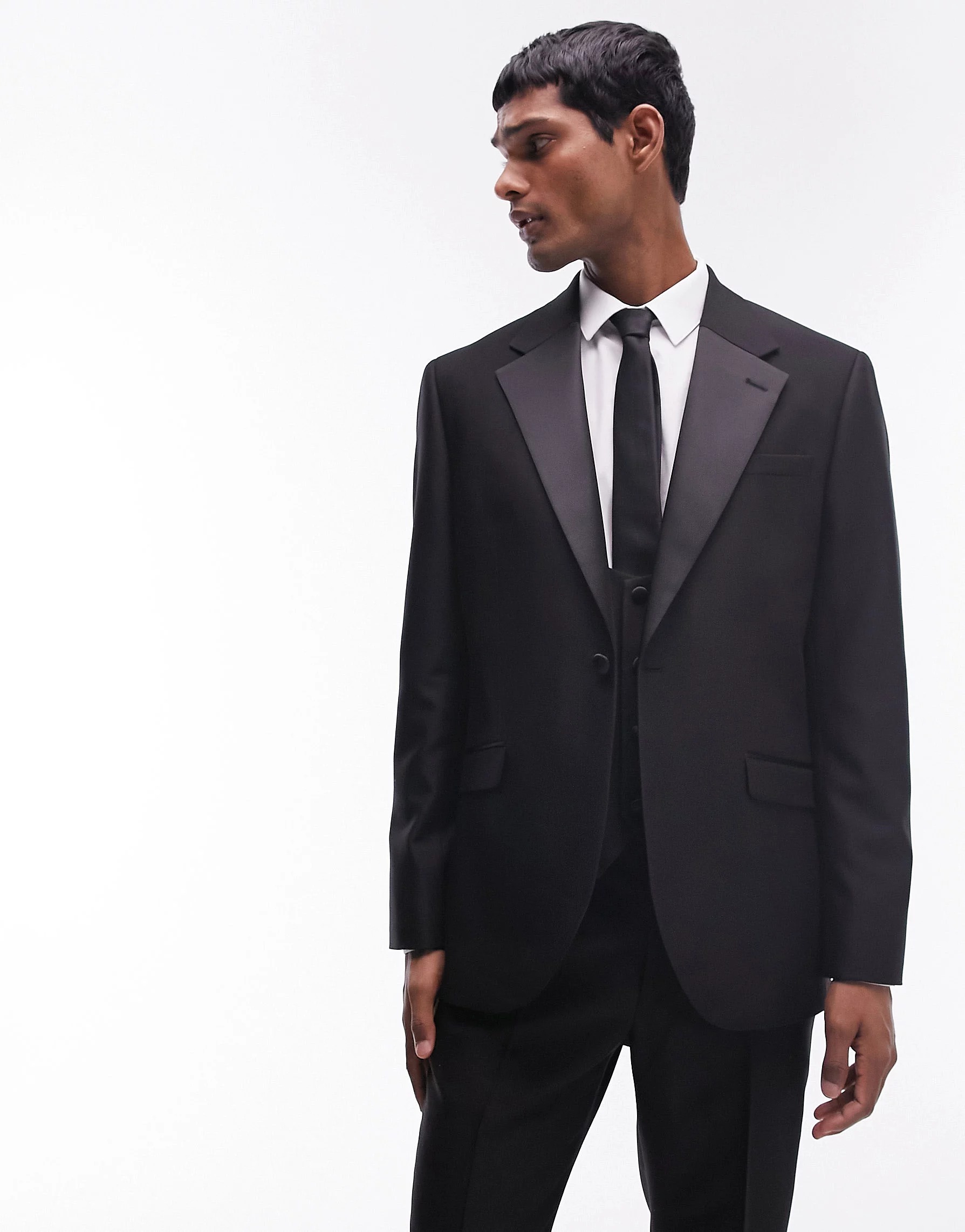Пиджак Topman Tuxedo With A Fitted Cut, черный