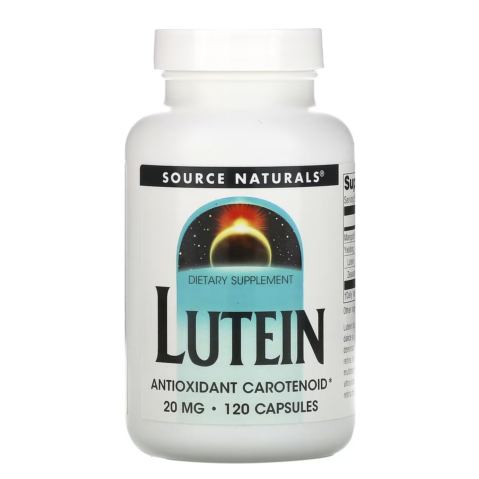 Source Naturals Лютеин 20 мг, 120 капсул source naturals лютеин 6 мг 90 капсул
