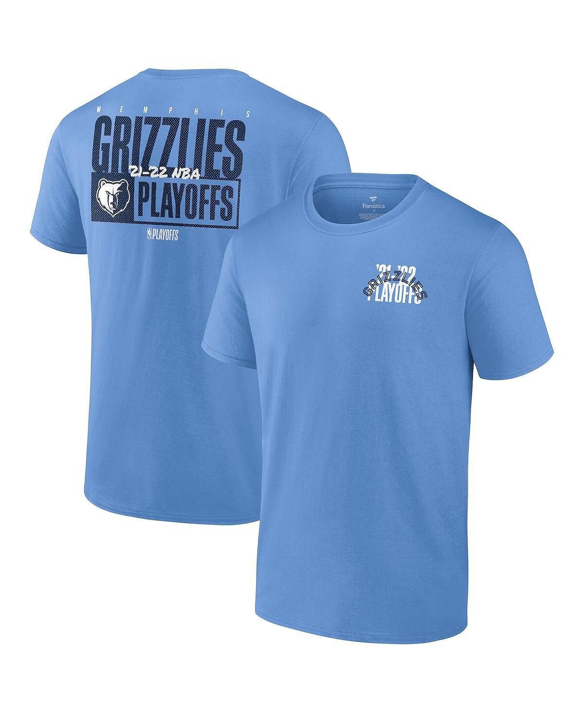 

Мужская голубая футболка memphis grizzlies 2022 nba playoffs dunk Fanatics, светло-синий