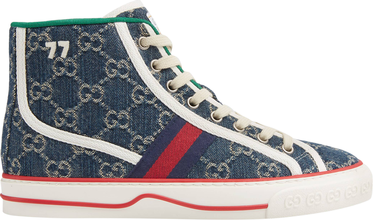 Кроссовки Gucci Wmns Tennis 1977 High Denim, синий - фото