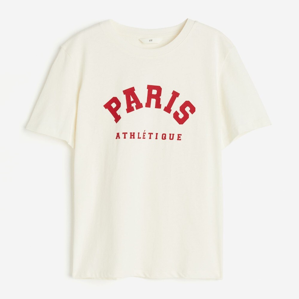

Футболка H&M Cotton Paris, кремовый