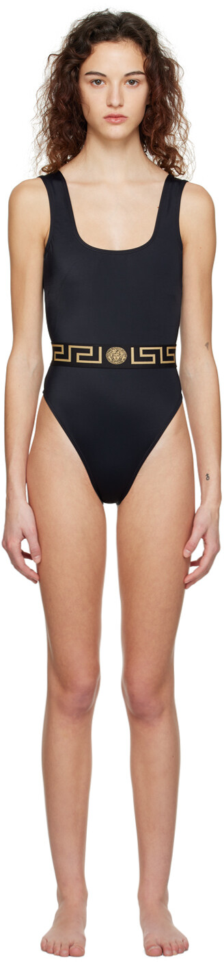 

Черный комбинезон Greca Versace Underwear