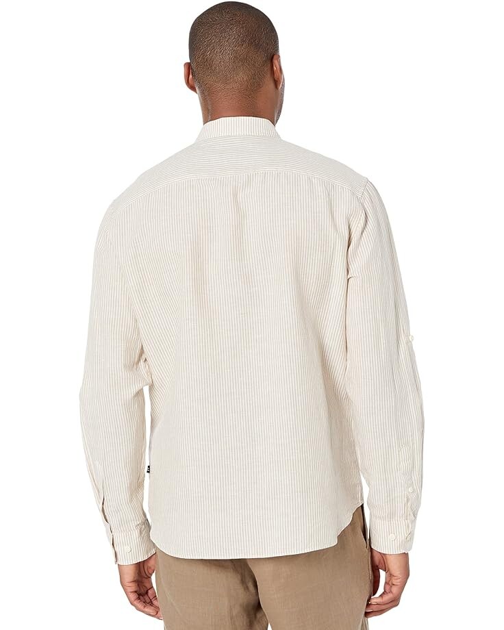 

Рубашка Nautica Striped Linen Shirt, цвет Military Tan