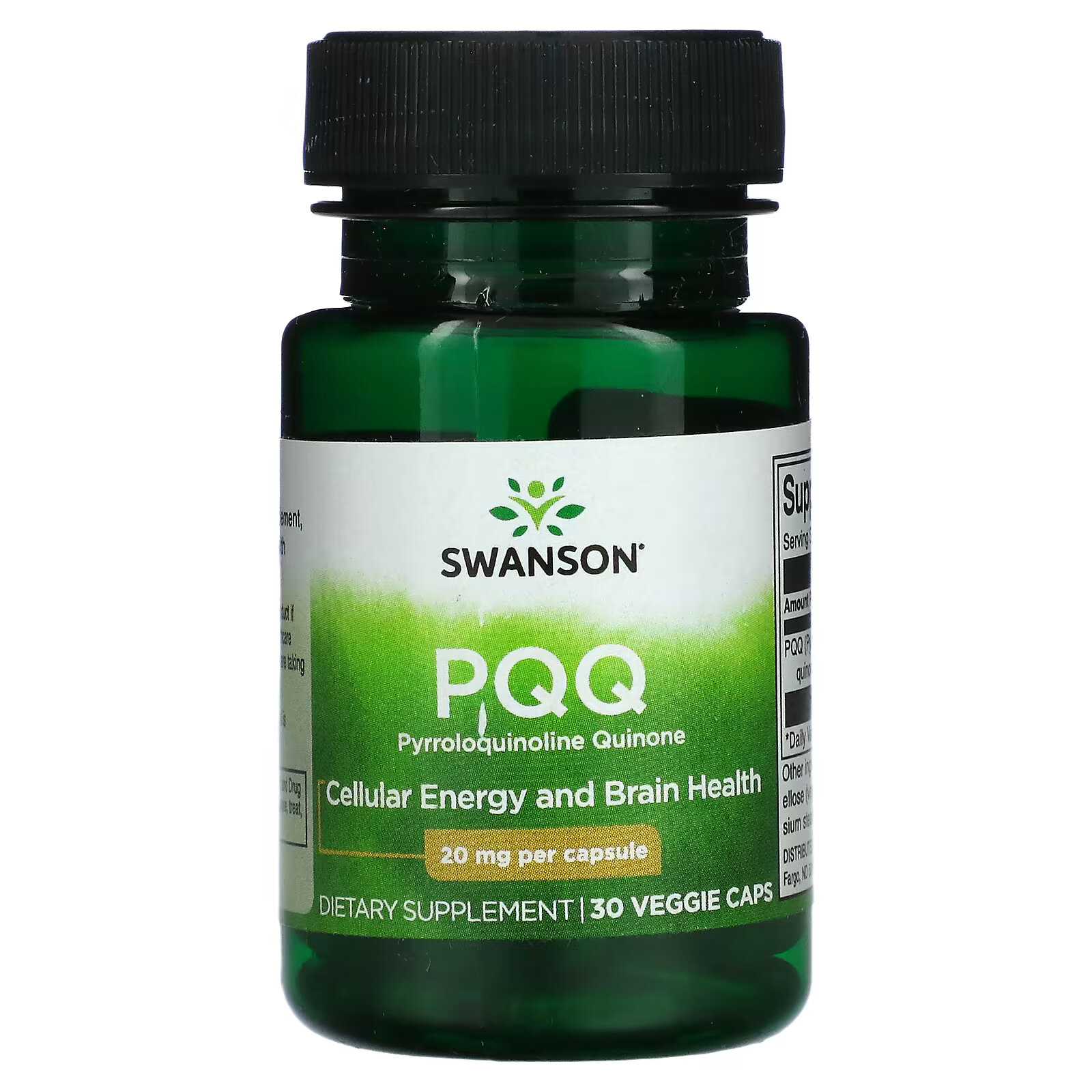 Swanson, PQQ, 20 мг, 30 растительных капсул swanson улучшенное усвоение берберина 30 растительных капсул