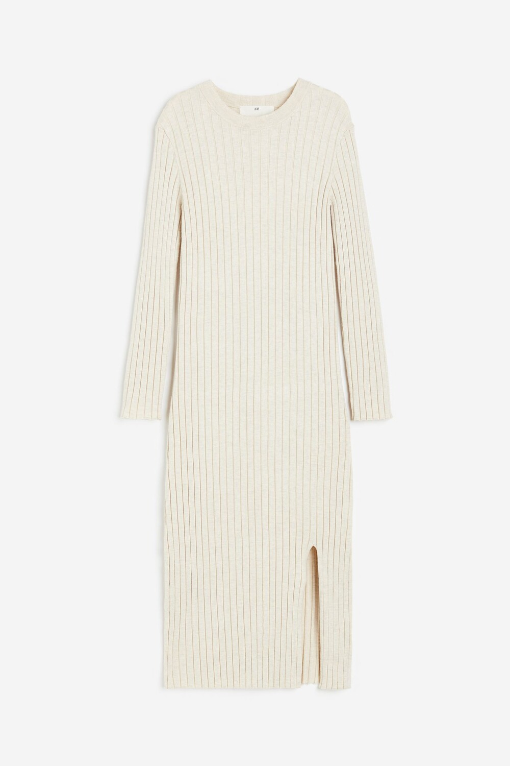 

Платье H&M Rib-knit Midi, светло-бежевый