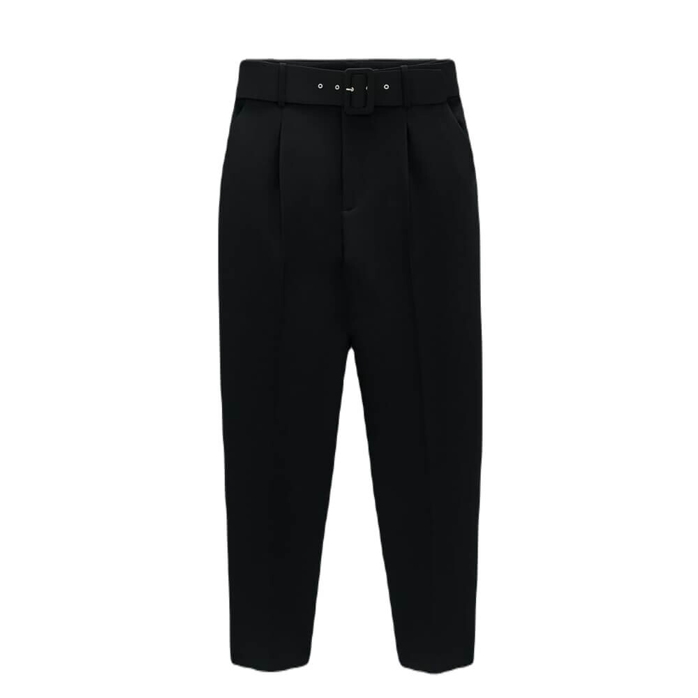 

Брюки с ремнем Zara, черный