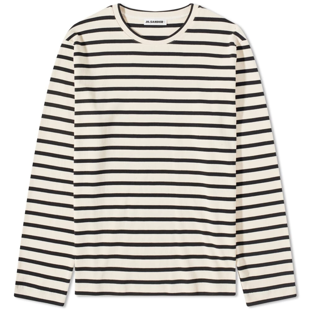 

Футболка Jil Sander Plus Long Sleeve Striped Back Logo Tee
