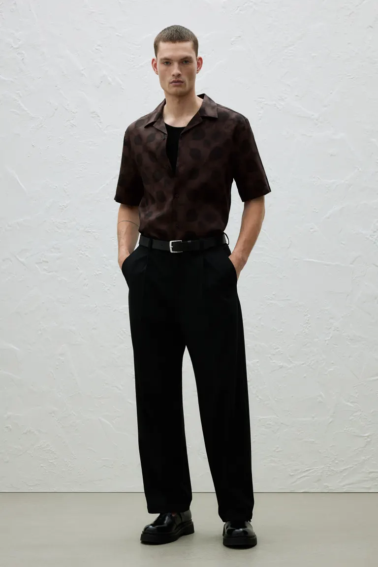 Повседневная рубашка из лиоцелла обычного кроя H&M, коричневый повседневная рубашка из кружева обычного кроя h