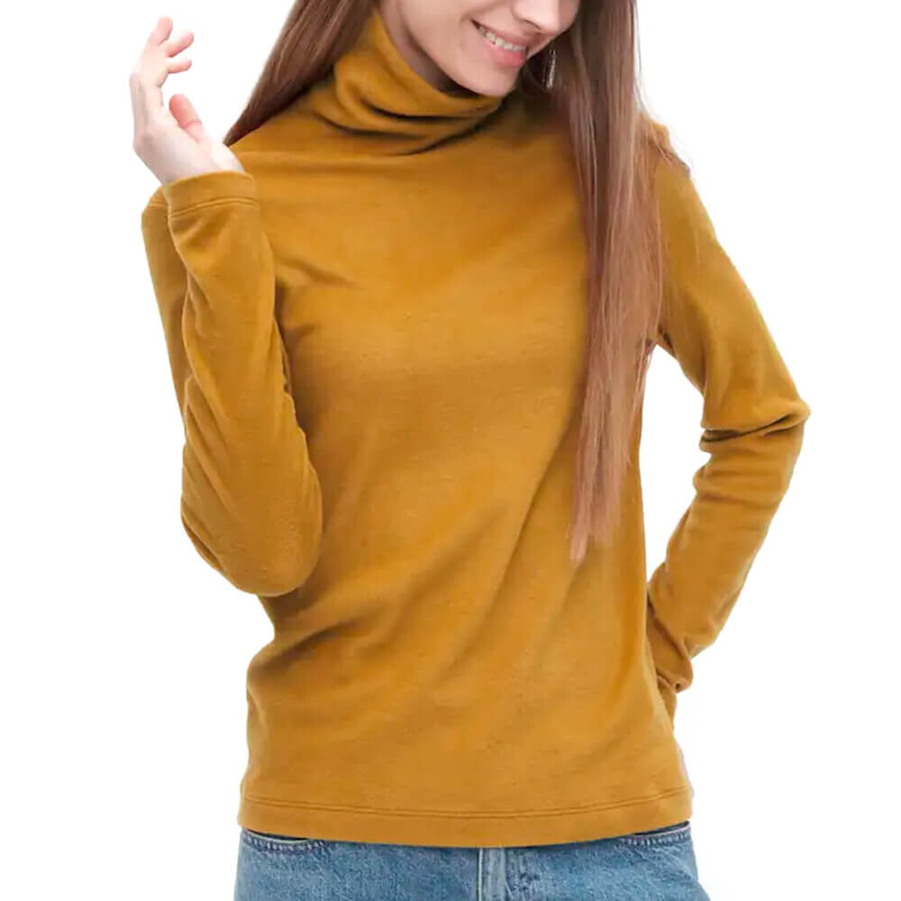 

Лонгслив Uniqlo Heattech Fleece Turtleneck, жёлтый, Желтый