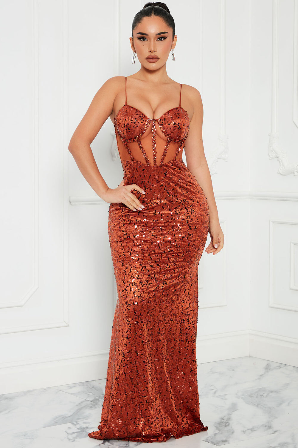 

Платье Fashion Nova MF21493, ржавчина