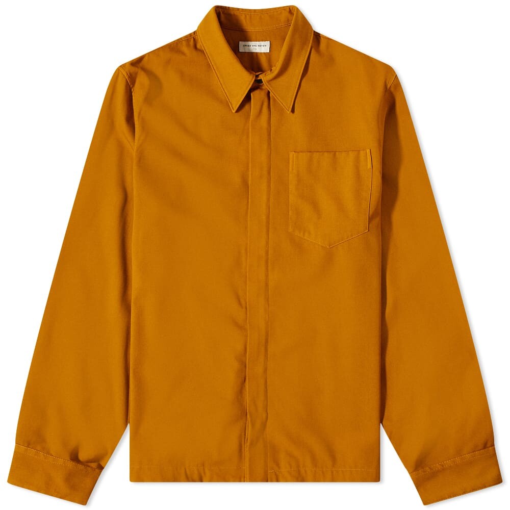 

Шерстяная верхняя рубашка на молнии Dries Van Noten, Оранжевый