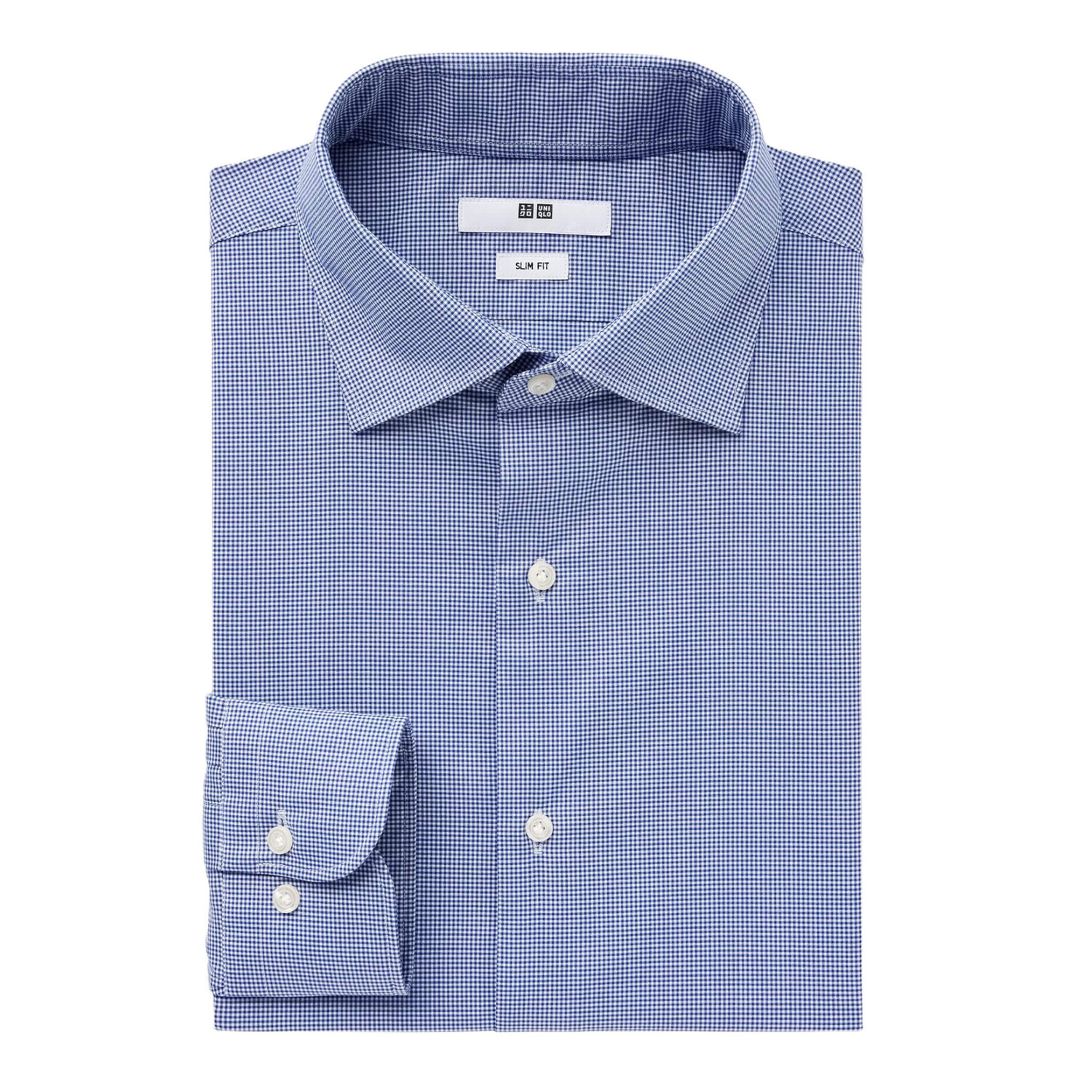 

Рубашка Uniqlo Easy Care Broadcloth Stretch Slim Fit, синий