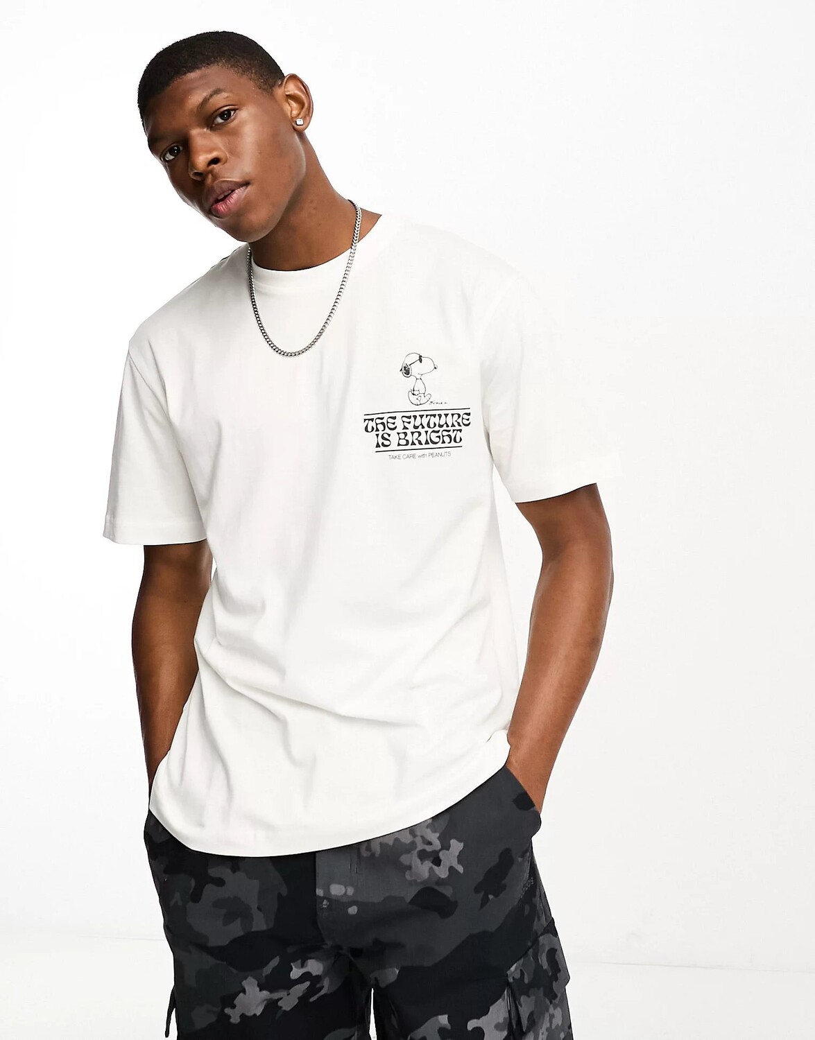 

Футболка Only & Sons With The Future Is Bright Snoopy Back Print, белый